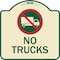 Signmission Designer Series-No Trucks With Graphic Tan & Green Heavy-Gauge Aluminum, 18" x 18", TG-1818-9809 A-DES-TG-1818-9809 - alternate 1
